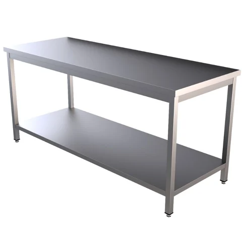 Rostfri bänk med underhylla, 100 × 70 × 85 cm